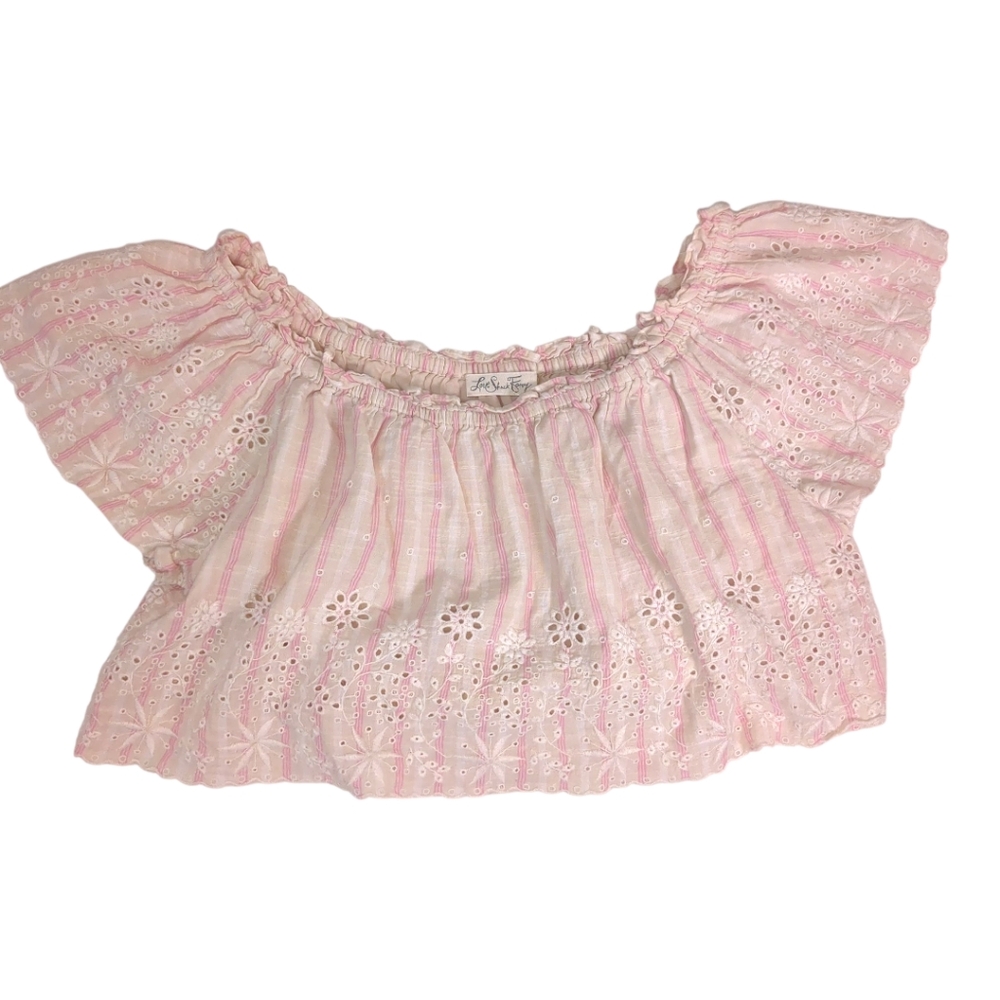 LoveShackFancy Eyelet Lace Stephanie Crop Top SZ Medium - Picture 6 of 13